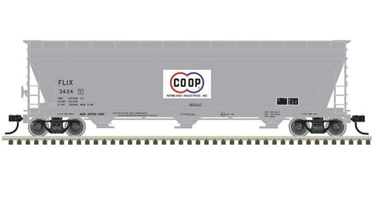 Atlas Master Line HO ACF 4650 Centerflow Covered Hopper Pre-1971 Version - Farmland CO-OP / FLIX :