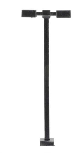 Atlas HO Double-Arm Square LED Light 3-Pack - Black (warm white LED) 15 Scale Feet Tall