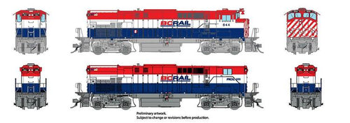 Rapido Trains HO MLW M420 + M420B w/DCC & Sound - BC Rail (Red / White / Blue) : #647 + #686
