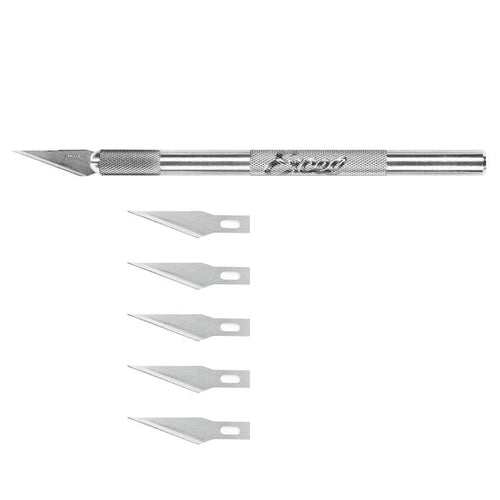 Excel K1 Round Aluminum Handle Knife - w/Safety Cap & (5) #20011 Blades