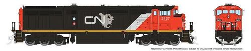 Rapido Trains HO GE Dash8-40CM w/DCC & Sound - Canadian National : #2440