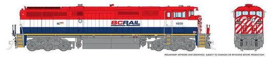 Rapido Trains HO GE Dash8-40CM w/DCC & Sound - BC Rail / CN