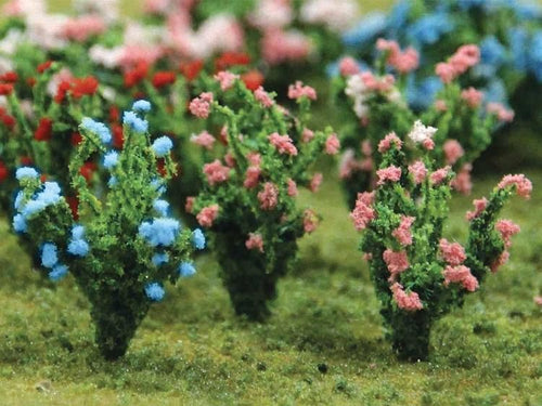 Bachmann HO Pink & Blue Flowering Bushes 1