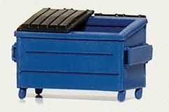 Hi-Tech Details HO Trash/Recycling Dumpster - Kit (blue) pkg(3)