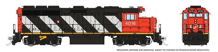 Load image into Gallery viewer, Rapido Trains HO GMD GP40 DCC &amp; Sound - Canadaen National (Zebra Stripes)
