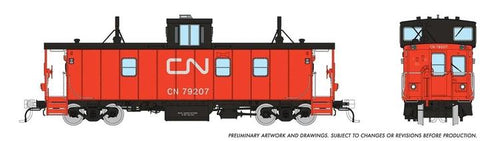 Rapido Trains HO CN Hawker Siddeley Caboose - Early - Canadian National (As-Delivered Red/Orange Steps)