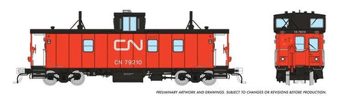 Rapido Trains HO CN Hawker Siddeley Caboose - Late - Canadian National (Black Steps)