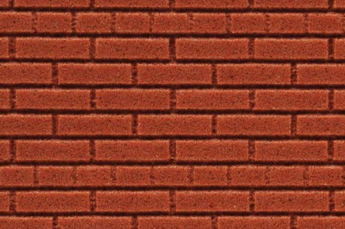 Chooch Flexible Dark Red Brick Wall Sheet 2-Pack - Large for HO, S & O Scales - 3-3/4 x 12