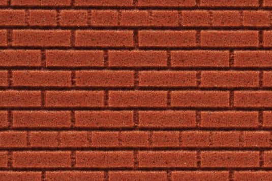 Chooch Flexible Dark Red Brick Wall Sheet 2-Pack - Large for HO, S & O Scales - 3-3/4 x 12