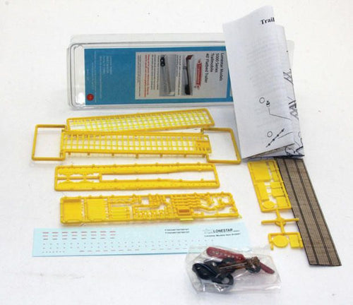 Lonestar Models HO 40' Trailmobile Flatbed Trailer - Kit - Construction Yellow