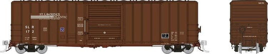 Rapido Trains HO PC&F 5241cuft boxcar : St Lawrence & Atlantic RR - Brown