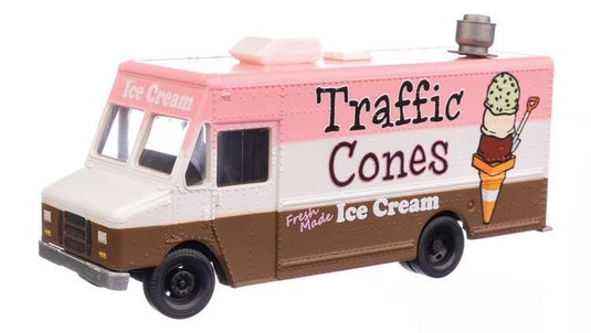 Walthers SceneMaster HO Morgan Olson Route Star Van - Traffic Cones Ice Cream Food Truck
