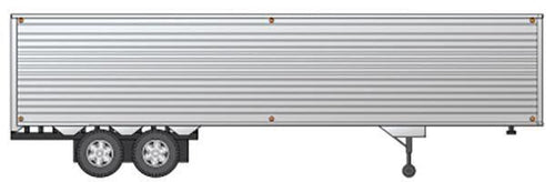 Rapido HO Piggyback Trailer 40' Fruehauf Fluted Side Volume Van - Silver / Unlettered