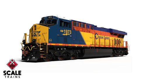 ScaleTrains Rivet Counter HO GE ES44AH w/DCC & Sound - CSX / Chessie System Heritage : #1973