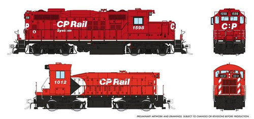 Rapido Trains HO GMD GP-9u + Slug w/DCC & Sound - Canadian Pacific (System) : #1598 + #1012