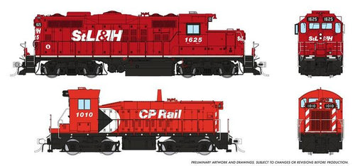 Rapido Trains HO GMD GP-9u + Slug w/DCC & Sound - StL&H : #1625 + #1010