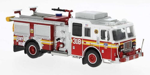 Brekina HO 2012 Seagrave Marauder II Fire Truck - New York Fire Department #318 Brooklyn Coney Island