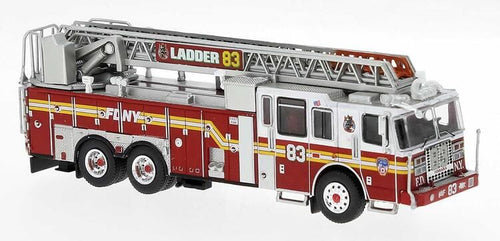 Brekina HO 2013 Ferrara Ultra Fire Ladder Truck - New York Fire Department #83 Staten Island-Westerleigh