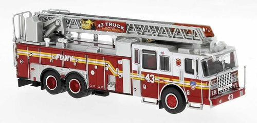 Brekina HO 2013 Ferrara Ultra Fire Ladder Truck - New York Fire Department #43 Manhattan Upper East Side