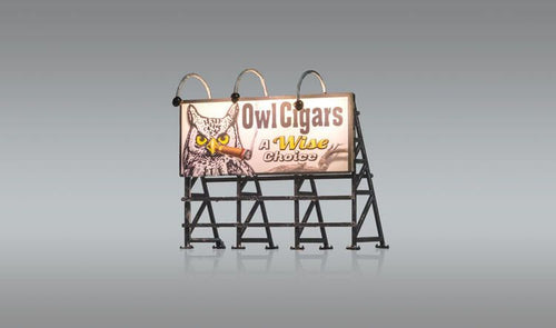 Woodland Scenics Just Plug HO Lighted Billboard - Wise Tobacco Co.