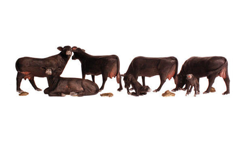 Woodland Scenics HO Black Angus Cows 5pkg