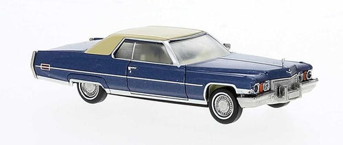 Brekina HO 1972 Cadillac Coupe de Ville - Blue, Beige