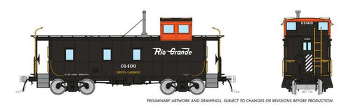 Rapido Trains HO D&RGW End Cupola Steel Caboose - Switch Caboose - D&RGW