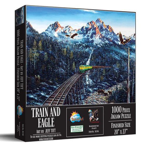 SunsOut Train and Eagle Puzzle - 1000 Pieces