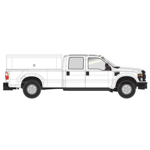 Atlas HO Ford F-350 Crew-Cab Pickup Truck - White with Utility Cap