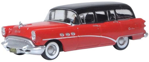 Oxford Diecast HO 1954 Buick Century Estate Station Wagon - Matador Red, Carlsbad Black