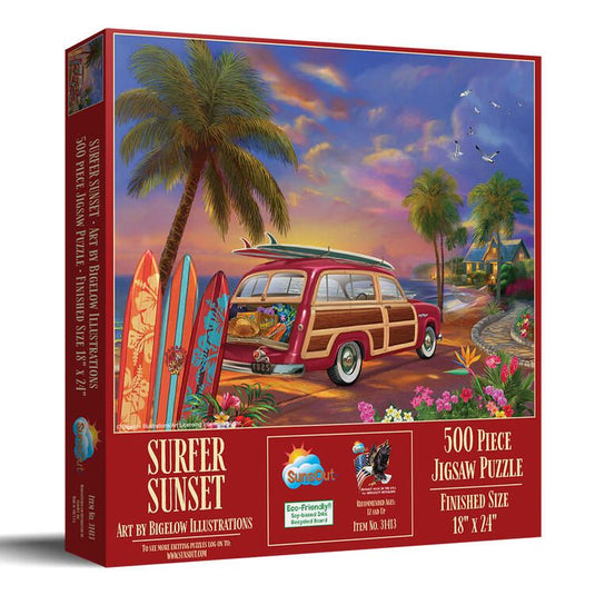 SunsOut Surfer Sunset Puzzle - 500 Pieces