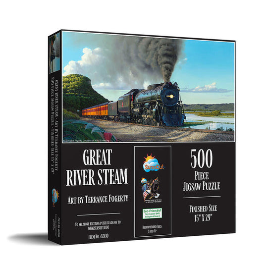 SunsOut Great River Steam Puzzle - 500 Pieces