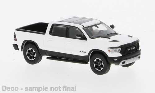 Brekina HO 2018 Dodge Ram 1500 Pickup - White-Black