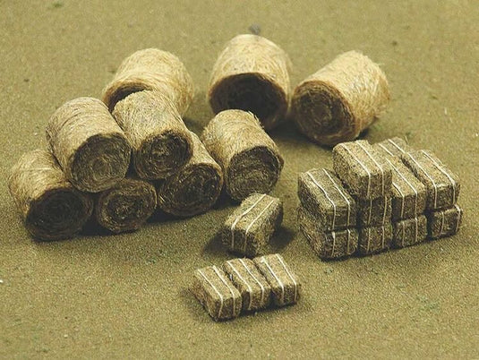 Bachmann HO Hay Bales - 15 Round and 20 Rectangular