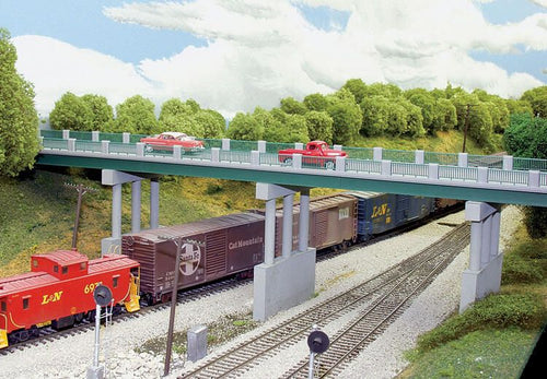 Rix Products HO Wrought Iron Highway Overpass w/Adjustable Piers - Kit - 150' Scale w/4 Piers