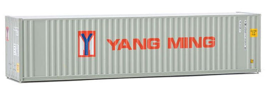 Walthers SceneMaster HO 40' Hi-Cube Corrugated Container w/Flat Roof - Yang Ming (gray, red, blue)
