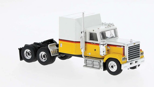 Brekina HO Chevrolet Bison Semi Tractor Only - White, Yellow, Black, Orange