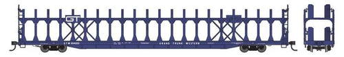 Walthers Mainline HO 89' Flatcar w/Bi-Level Open Auto Rack - Grand Trunk Western