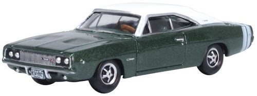 Oxford Diecast HO 1968 Dodge Charger - Racing Green, White