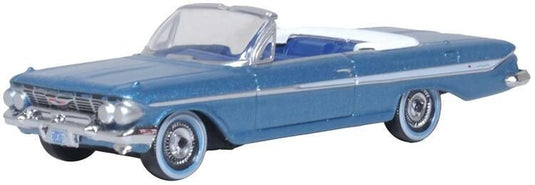 Oxford Diecast HO 1961 Chevy Impala - Jewel Blue, White