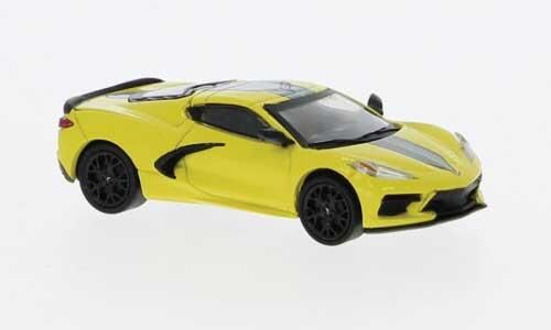 Brekina HO 2020 Chevrolet Corvette (C8) Stingray - Yellow, Black