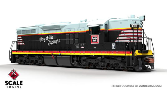ScaleTrains Rivet Counter HO EMD SD7 w/DCC & Sound - CB&Q