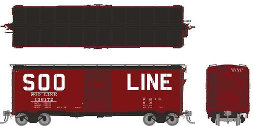 Rapido Trains HO 1937 AAR 40' Boxcar - Square Corner - SOO Line