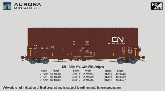 Aurora HO Scale Transcona Shops 50' Plate F Boxcar - (2004 Version w/ Stripes) - CN