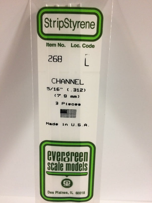 Evergreen Profilé en U de styrène – .313″ (269-268)