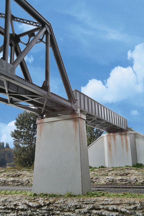 Walthers Cornerstone HO Single-Track Railroad Bridge Concrete Piers - Kit - Pkg(2) (Includes Cutwater)