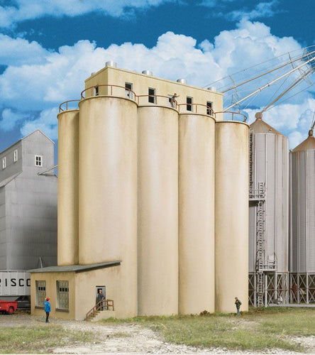 Walthers Cornerstone HO Modern Grain Head House w/Silos - Kit