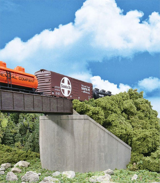 Walthers Cornerstone HO Single-Track Railroad Bridge Concrete Abutments - Kit - Pkg(2)
