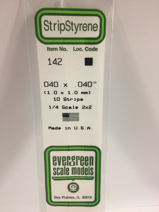 Evergreen Styrene Strip .040"x.040" 10pcs.