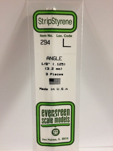 Evergreen Styrene L-Angle 1/8